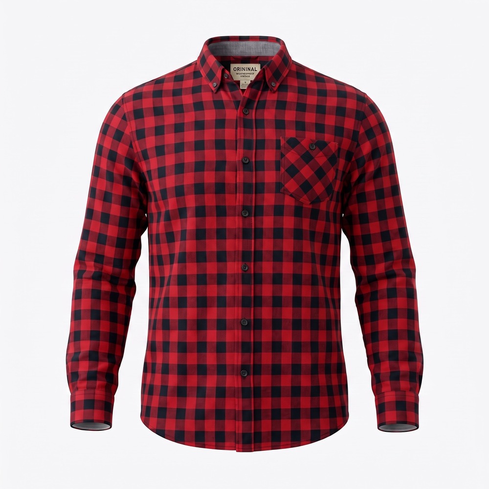 Weatherproof Vintage Mens Buffalo Plaid Flannel Shirt Red Black Large L/G